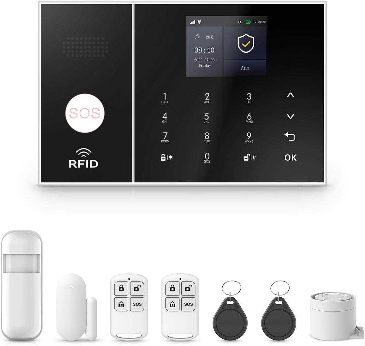 PGST Wireless Home Alarm, Wireless Alarm System, WIFI + GSM for Home and Apartment, with Door/Window Contact, Motion - ShopVlot