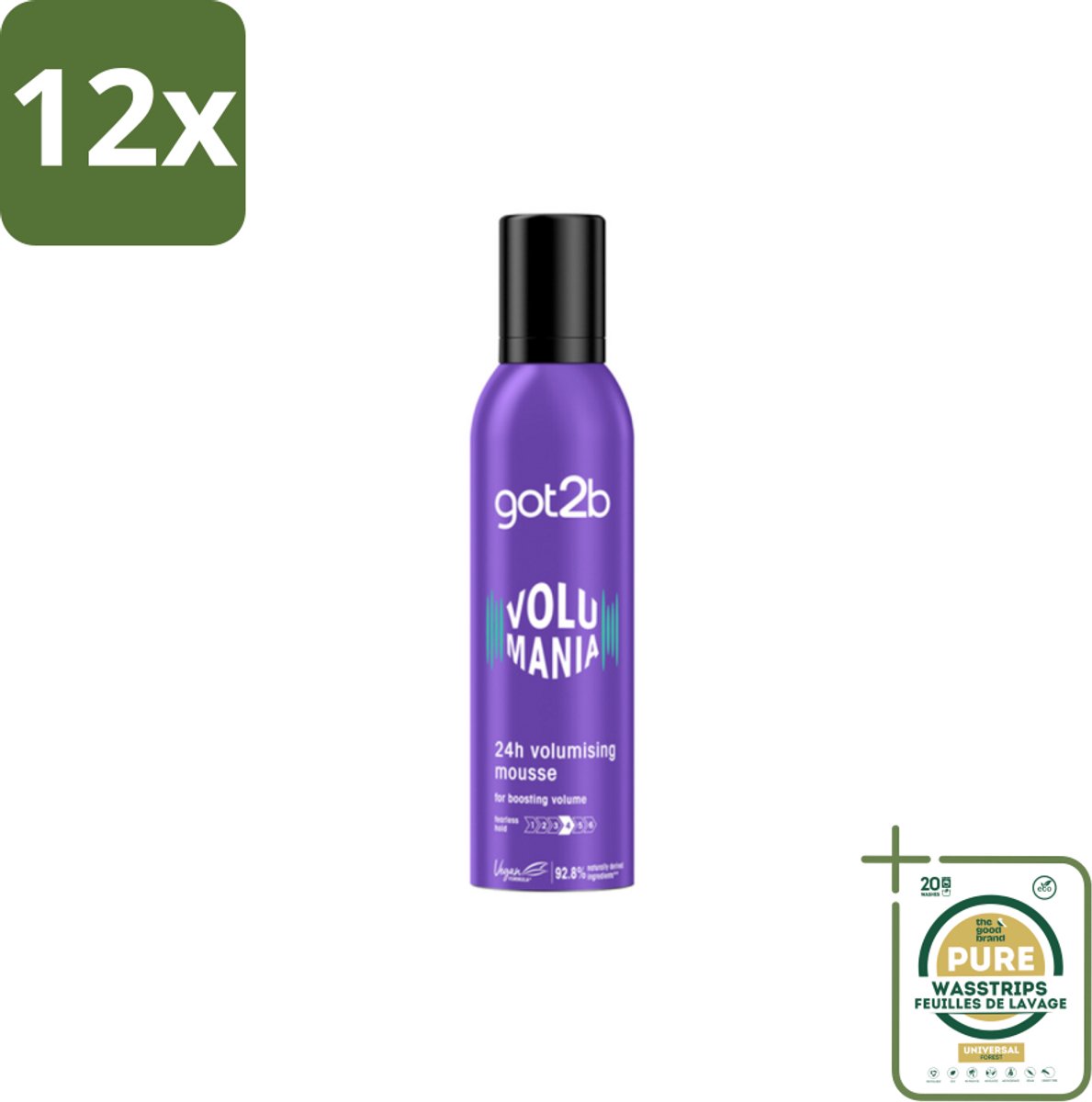 Got2B - Volumemousse - Volumania 24H - 250 ml - Voordeelverpakking - 12 stuks - Haarkleuring - Haarkleuring