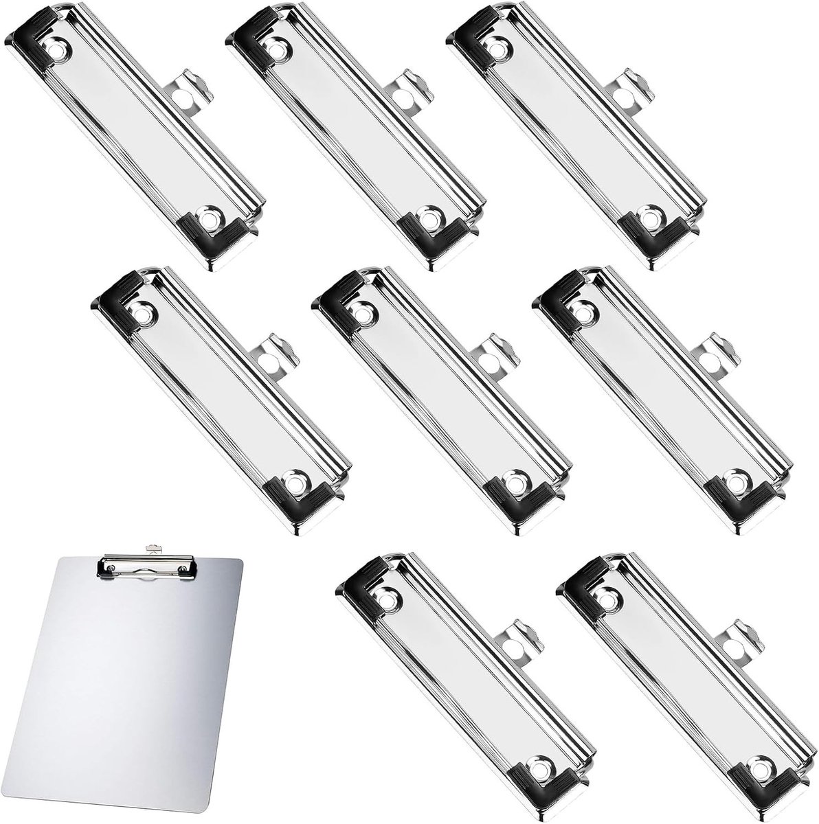 Klembordklemmen - Zilver - 10 cm - Metalen Clips met Rubberen Handgreep - Voor Kantoor en School
