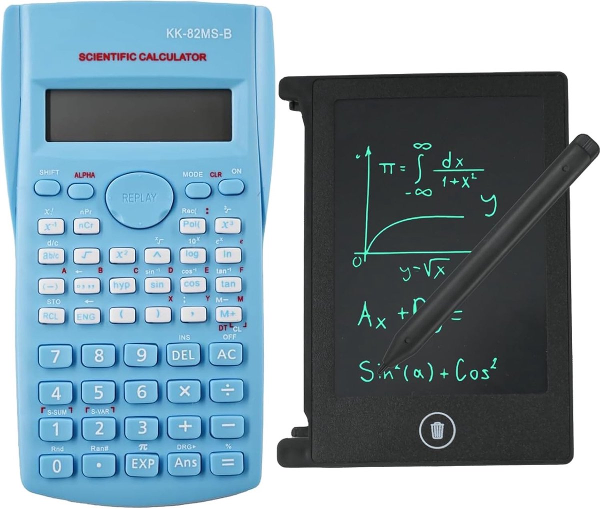Draagbare Wetenschappelijke Rekenmachine - Zwart - 4,4 inch - Met Wisbaar Schrijfblok - Voor Studenten en Kantoor