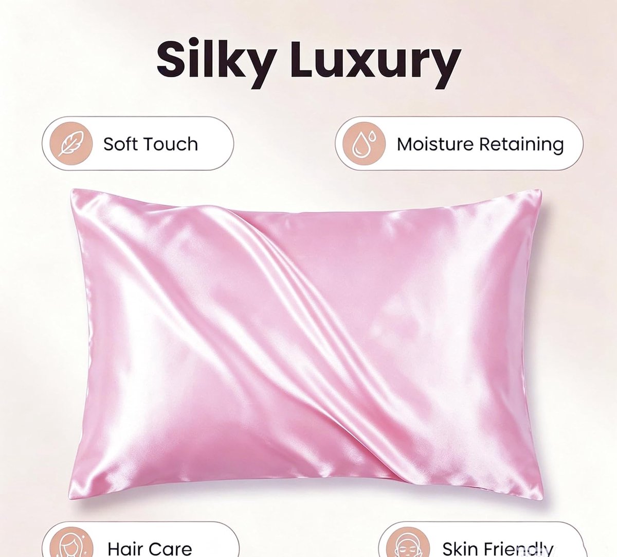 Satin kussenslopen set van 2 - zachte pure mulberry cover - met envelopsluiting - beschermt haar en huid - ShopVlot