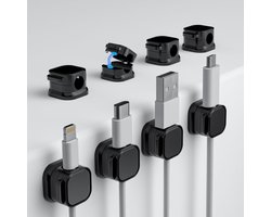 RCIDOS Pack of 8 Cable Holders, Desk Cable Holders, Magnetic Cable Clips, Cable Holders, Self Adhesive for Charging - ShopVlot