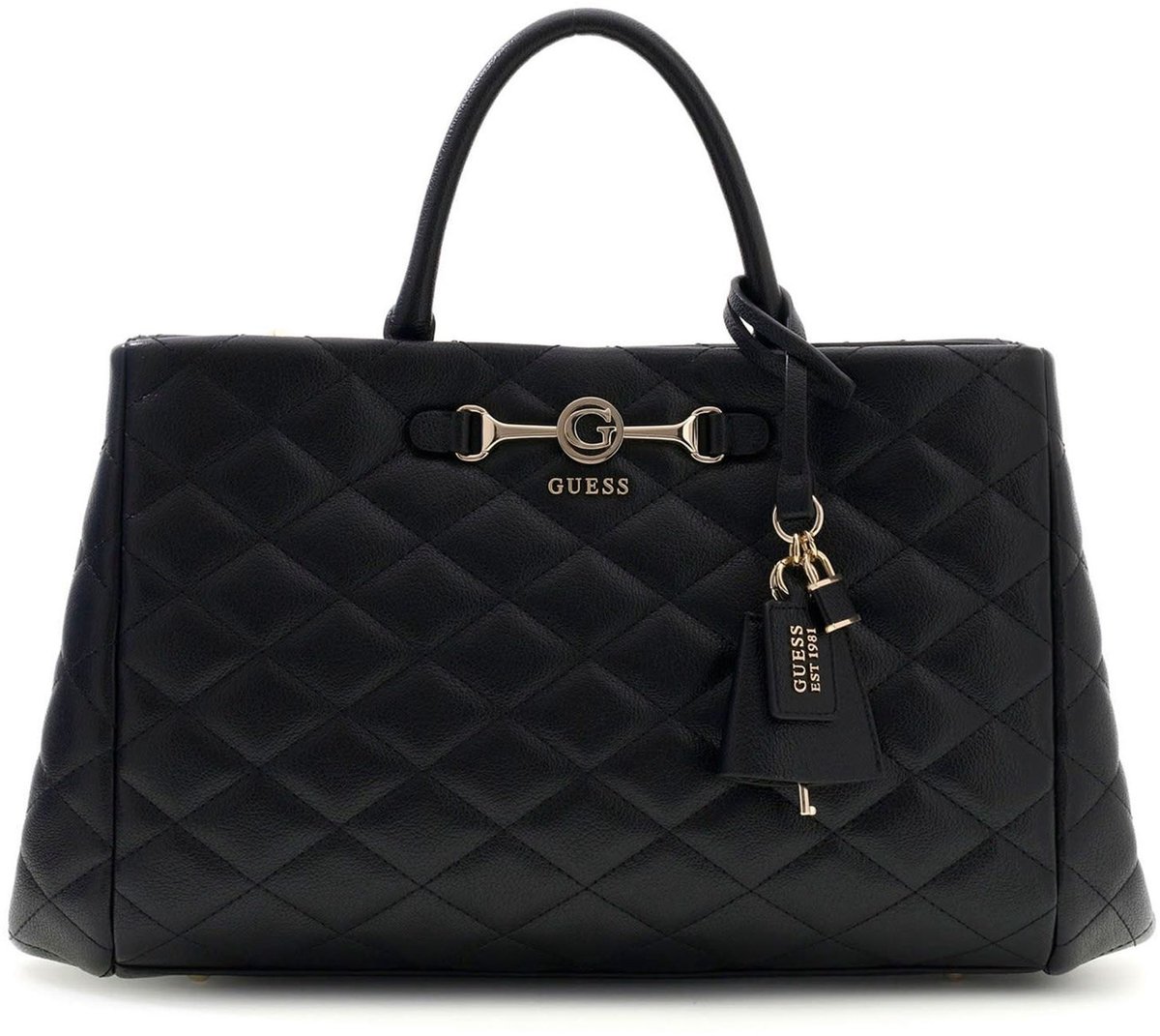 GUESS schoudertas handtas Frances Girlfriend Satchel Black zwart