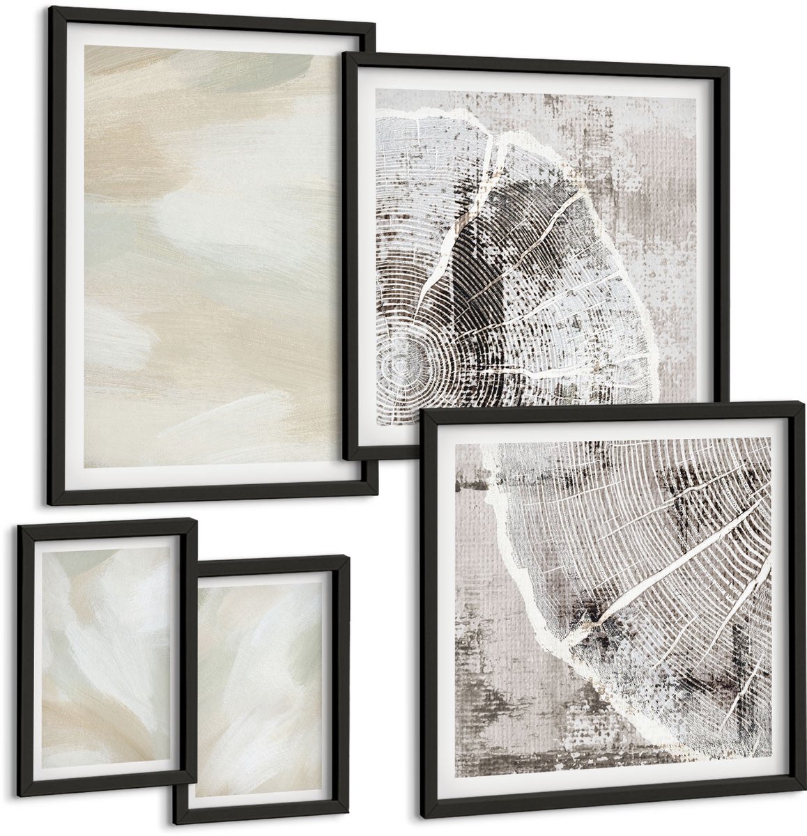 Tulup 4-Delige Schilderij Set - Verftextuur, sporen van verf, minimalisme - 50 x 50 cm, 20 x 30 cm en 40 x 60 cm - Stijlvolle Muurdecoratie - Slaapkamer - Woonkamer Decoratie