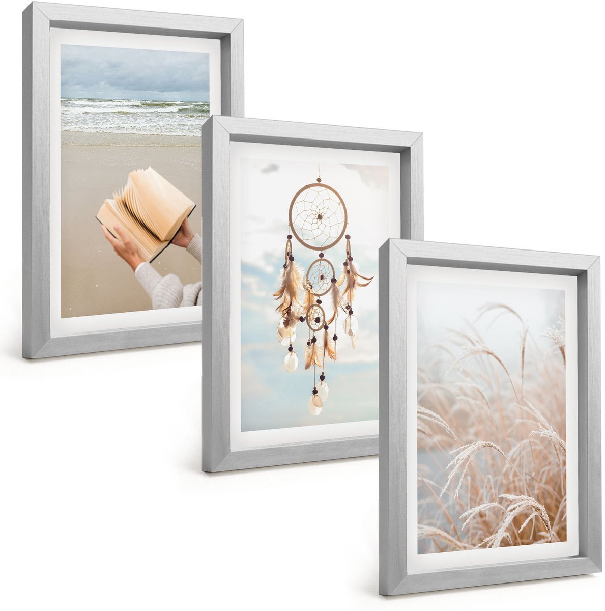 Tulup 4-Delige Schilderij Set - Rustige landschappen, delicate zomeruitzichten, boho-stijl - 20 x 30 cm - Muurdecoratie - Wanddecoratie - Slaapkamer - Decoratieve Schilderijen