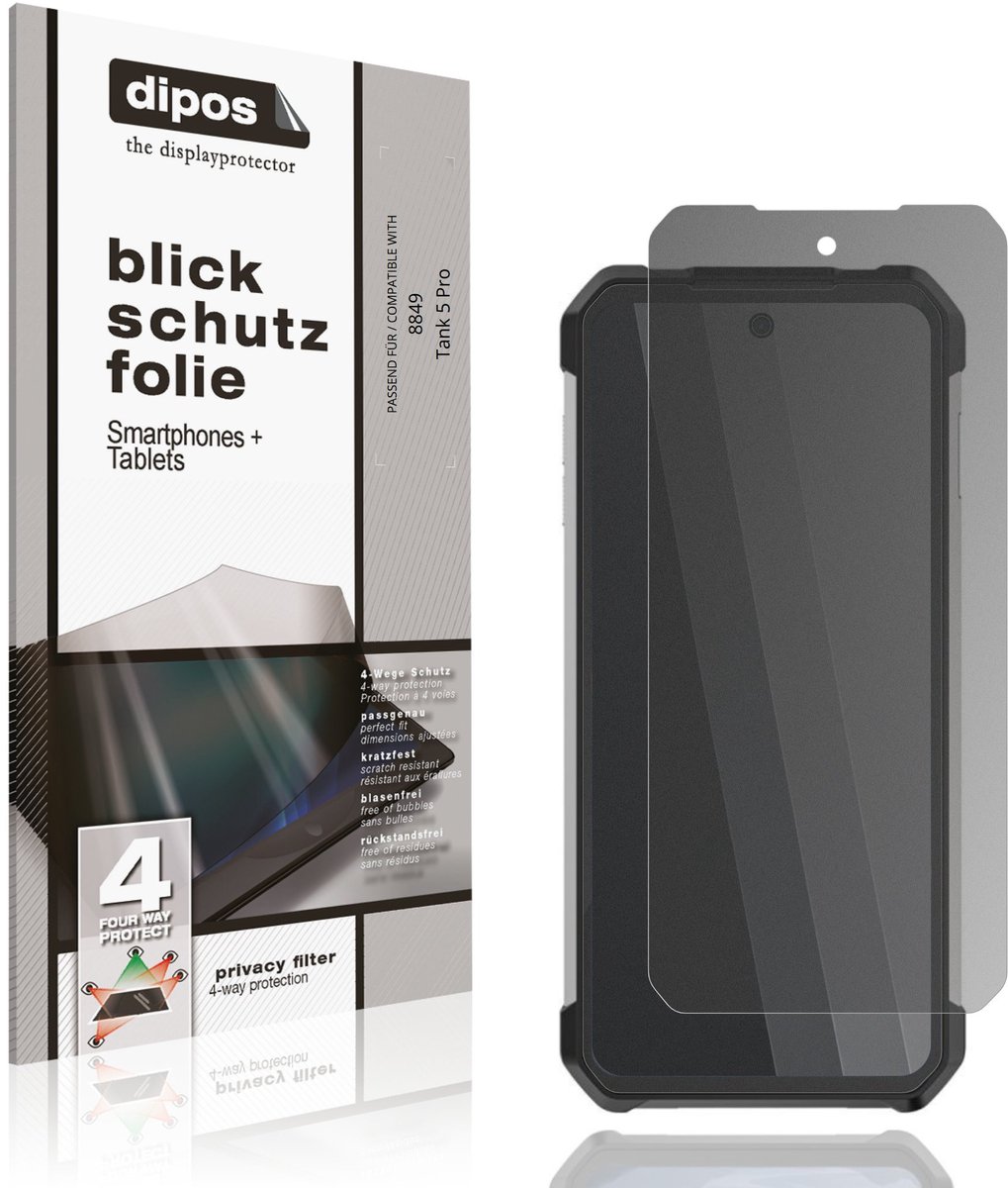 dipos – Matte Privacy Screenprotector geschikt voor 8849 Tank 5 Pro | Anti-Spy Beschermfolie