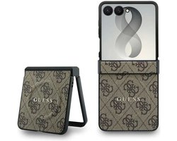 Guess Coque compatible avec Samsung Galaxy Z Flip8 - Compatible avec MagSafe - Similicuir - Marron