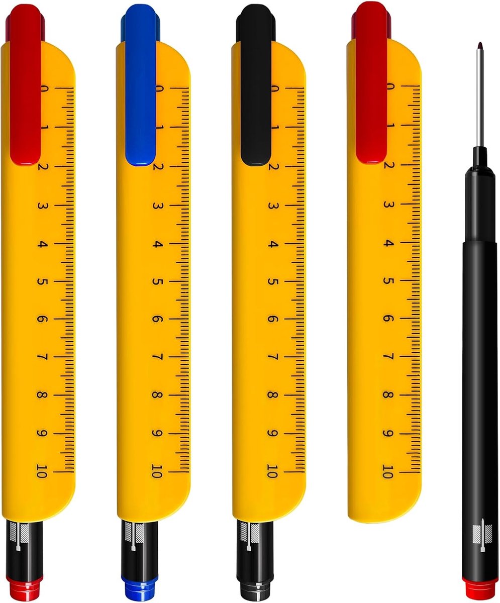 Diepe gaten markers 3 stuks - hooglighter 32 mm - extra lange punt - perfect voor nauwkeurige markeringen - ShopVlot