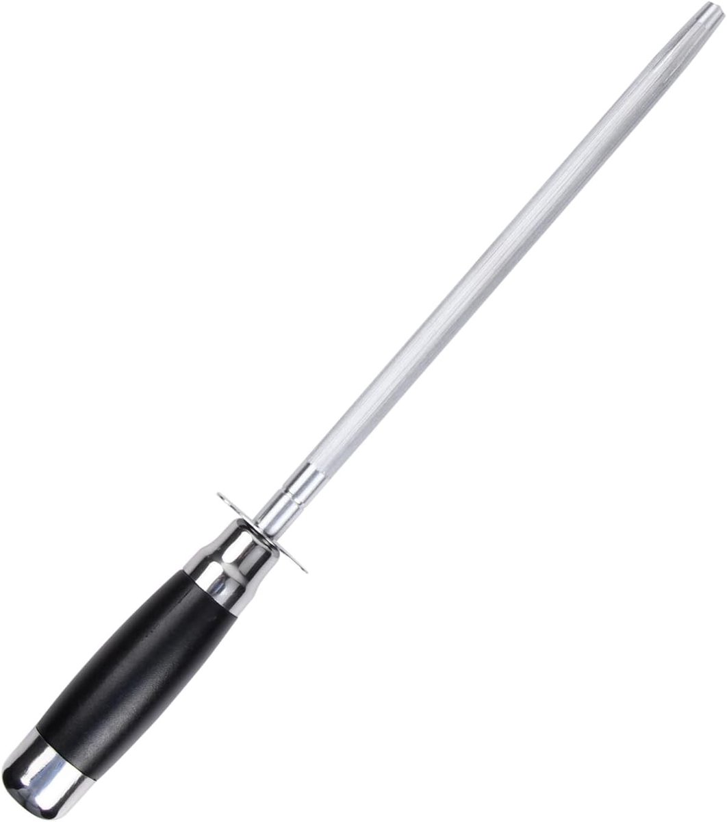Professionele Messenslijper - Zilver - 20,3 cm - Handmatige Slijper van Koolstofstaal - Voor Koks en Slagers
