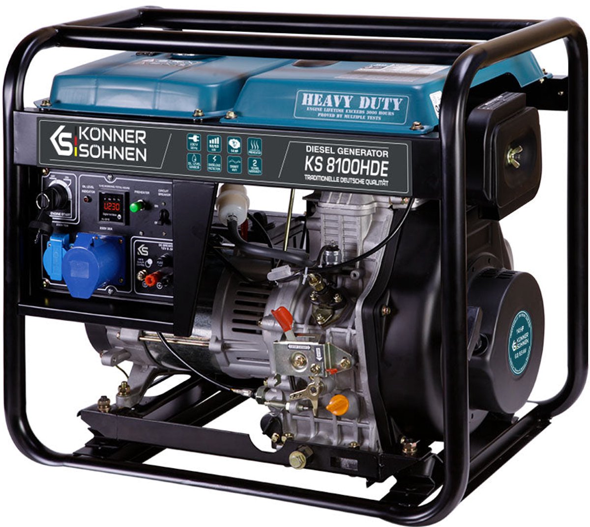 Könner & Söhnen dyzelinis generatorius 6,0kW 230V KS 8100HDE (EURO V)