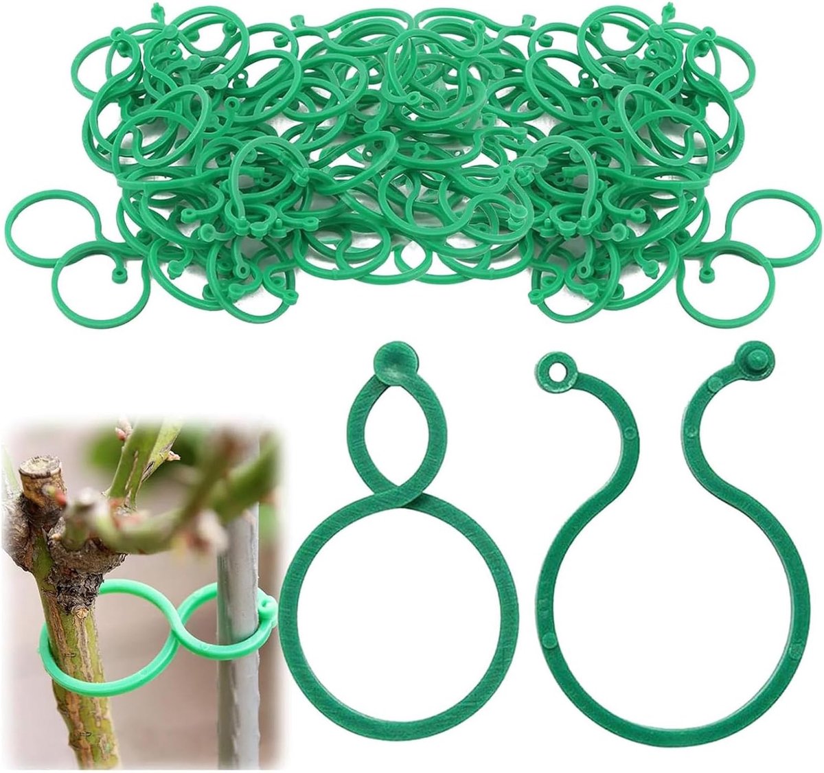 Pack of 200 Secure Plant Clips, Plant Clips, Trench Aids, Connect Pepper, Cucumber, Vines, Plastic Climbing Plant - ShopVlot