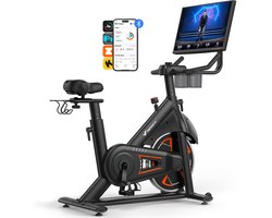 MERACH Smart Hometrainer Fiets - 21,5 Inch Draaibaar FHD Scherm - 16 Automatische Magnetische Weerstanden - Zwift & Kinomap - Max 150kg