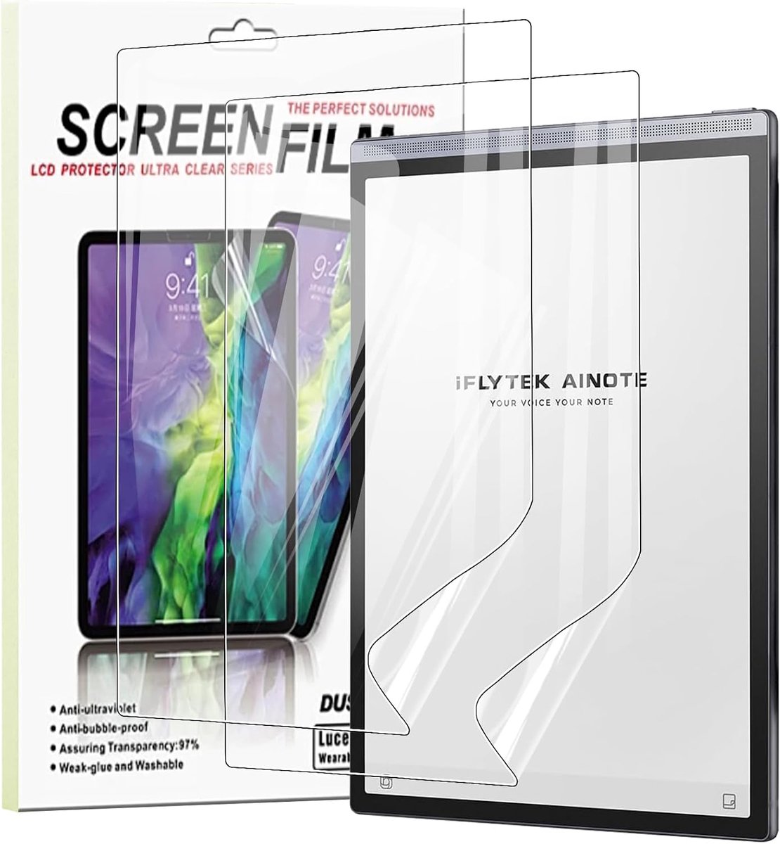KUSINHOKA iflytek AINOTE Air 2/Air 2 Pro 8.2 Inch Ultra Thin Soft Screen Protector for Pets Scratch-Resistant - ShopVlot