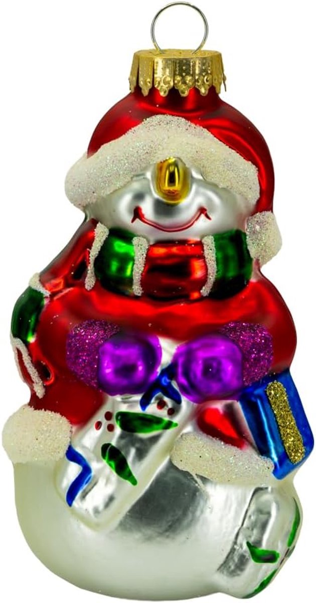 Krebs Glas Lauscha - Kerstdecoratie/kerstboomversiering van glas - minifiguur paarse handschoenen - kerststijl - ShopVlot