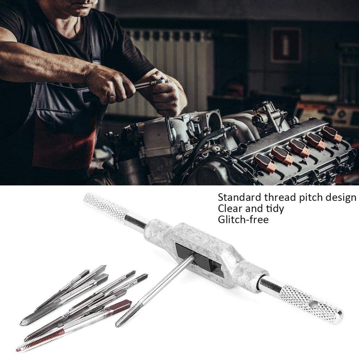 11-delige mini-schroeftapset, tapgereedschap, M1-M3.5 snelle stalen schroefmachine-accessoire voor klokken en horloges, tappen (Mini Screw Tap Set)
