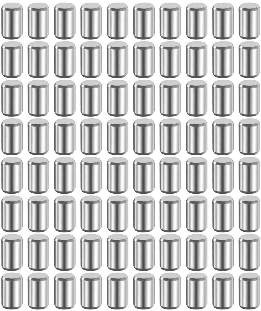 80 stuks 5 mm x 8 mm plugpennen 316L roestvrij staal cilindrische plugpennen planksteunstokken stiftstang bevestigingselementen metalen plankpennen zilverkleurig