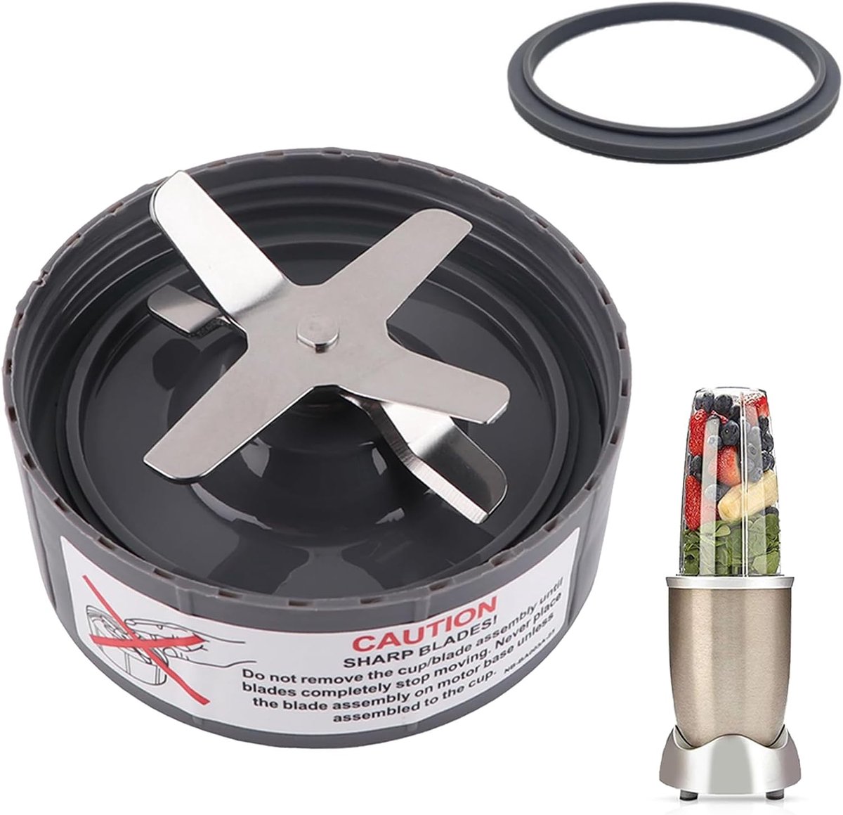 lemmet van roestvrij staal voor NutriBulle 600 W/900 W Pro Extractor Blade Series met siliconen O-ring, blade accessoires, reserveonderdelen, Nutribulle mixer reserveonderdelen