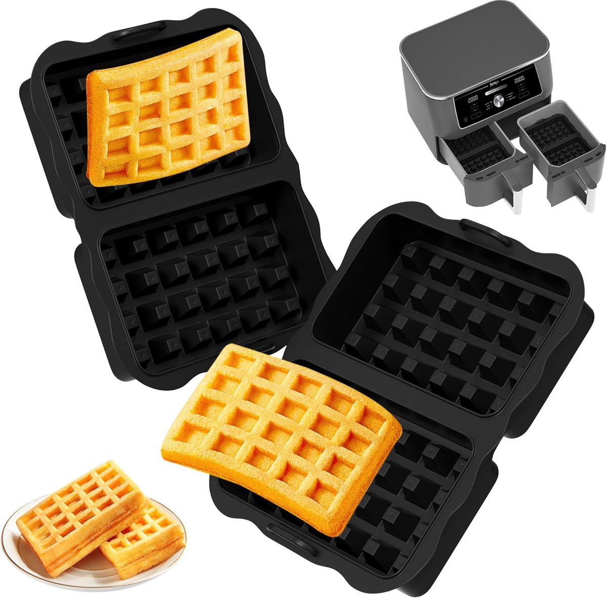 2 stuks wafelinzet heteluchtfriteuse accessoires