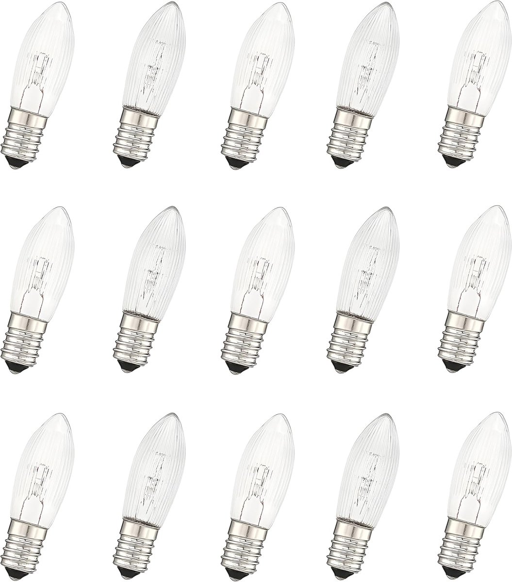 Gloeilampen, reservelampen, warmwit, 3 W, reservelampen voor lichtboog, kandelaar, lichtketting, spitse kaars topkaars 2700 K (23 V)