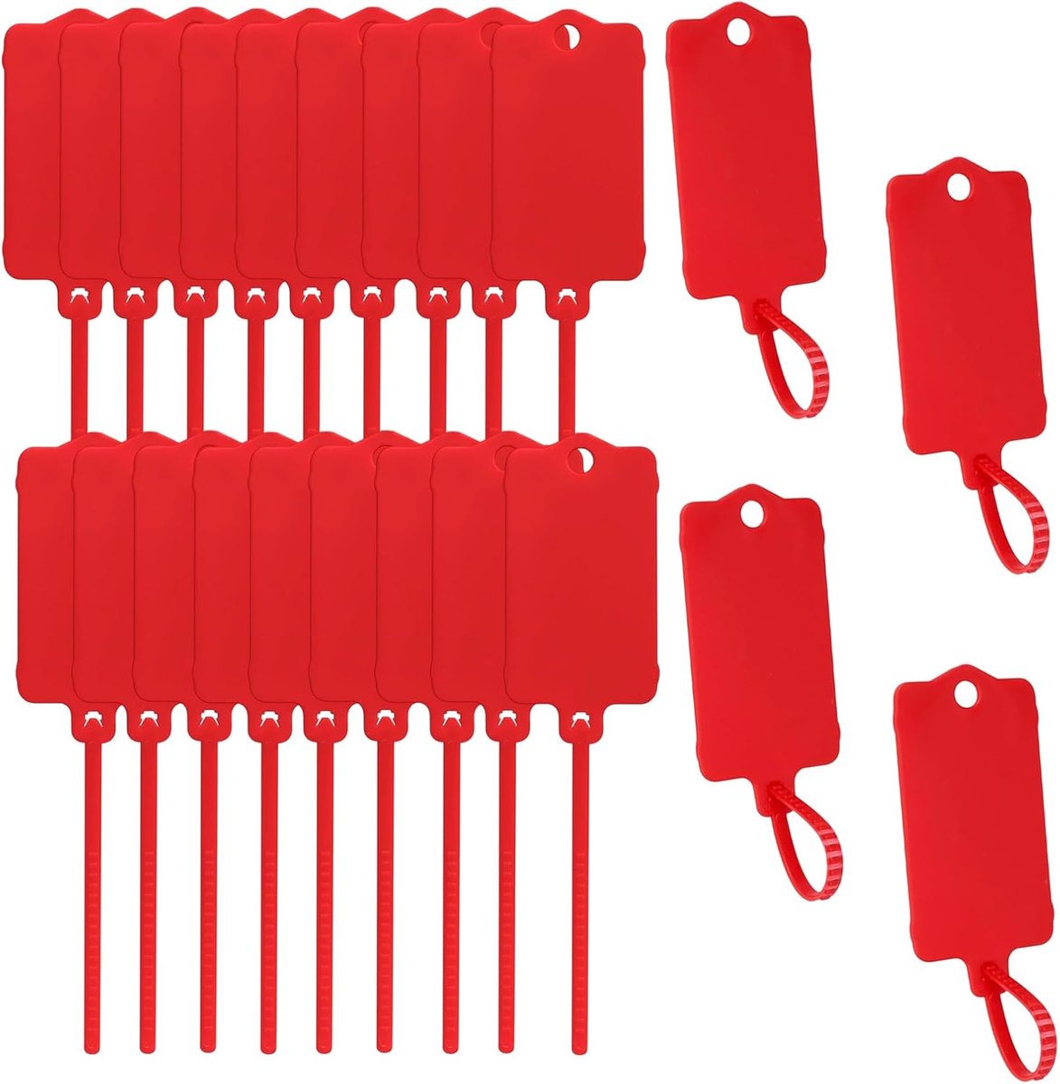 120 stuks kunststof etiketten, kabellabel, verzendlabels | Kabelbinders met markeringsveld - beschrijfbaar, stabiel, veelzijdig. Ideaal voor uitrusting, accessoires, sleutels en bagage