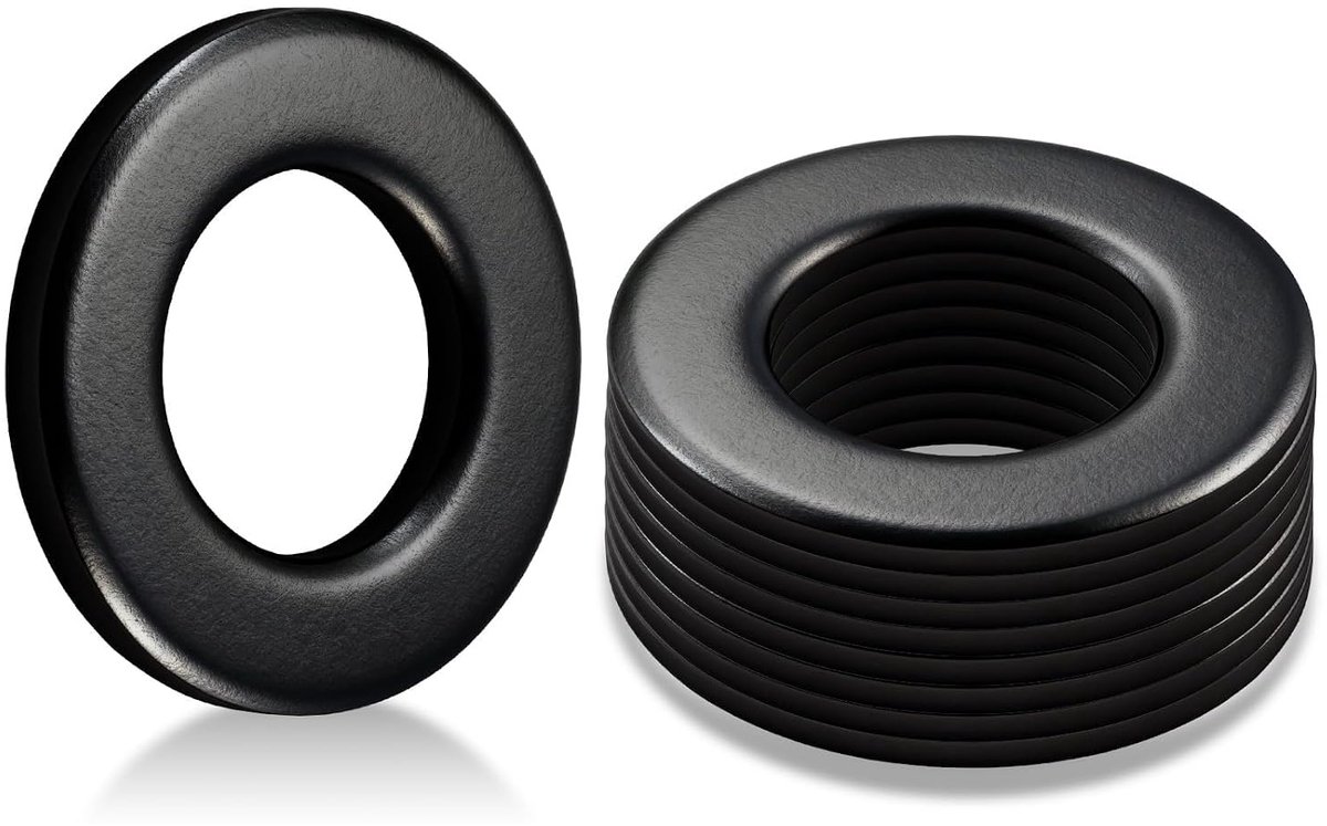 Platte sluitringen, M3 x 7 mm, zwart, koolstofstaal, bijsluitringen, veel gebruikt in de machinebouw in de elektronica in de bouw in de automobielindustrie