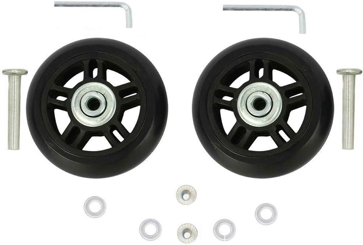 Reservewielen, 1 paar, bagage, 45/50/80 mm met 6 mm lagers, 36 mm assen, sleutels, reparatieset voor koffer en inline outdoor rollerskates (70 x 24 mm, assen: 36 mm)