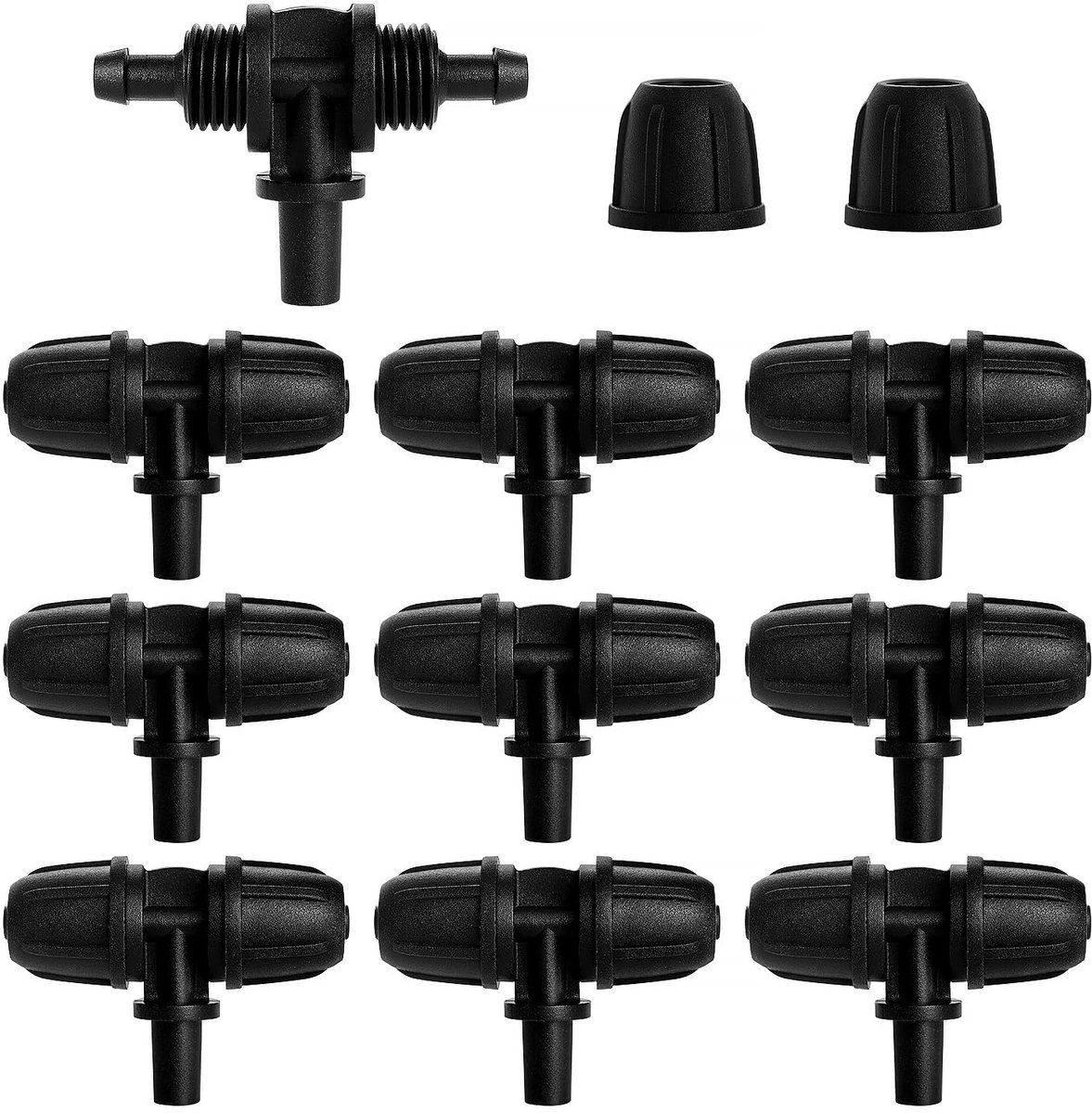 10 Stuks 4/7 mm tot 6mm Druppelirrigatiefittingen, 3-Weg Irrigatieconnector, Barbed Tee Connector voor Druppelirrigatie, voor Gazon, Landbouwbedrijf, Tuin