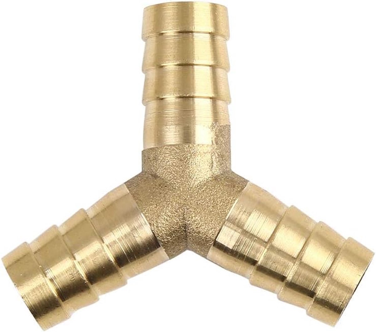sourcing map Slangaansluiting voor lucht, water, gas, oliepijp, messing, Y-vormig, 3-weg, 12 mm