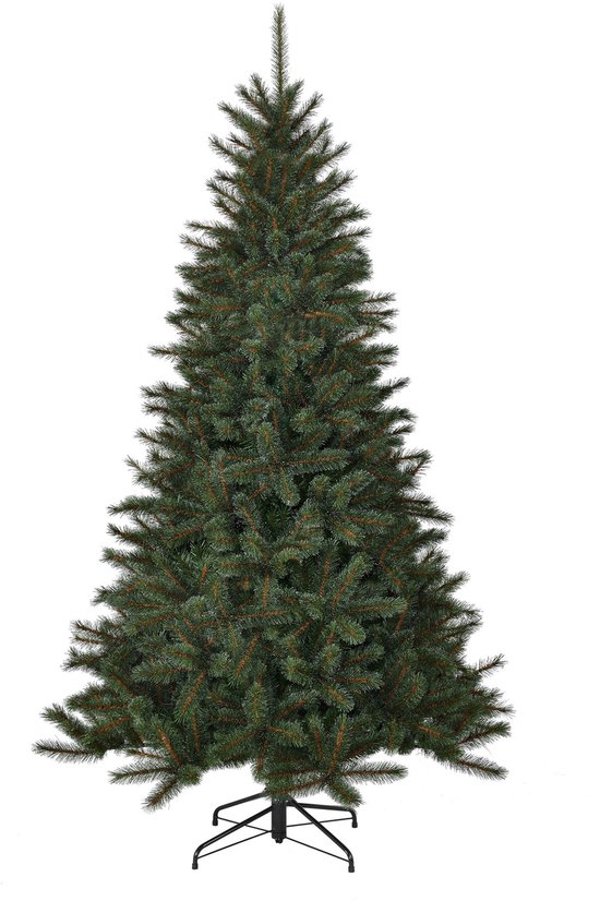 Foto: Black box trees toronto kerstboom kunstboom met scharnierconstructie voor snel en eenvoudig opzetten kerstversiering met wit bevroren effect h185 x 114 cm groen