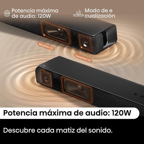 Soundbar - Home Cinema Systeem - Films Kijken - DTS Virtual X - 120 W - Zwart — afbeelding 3