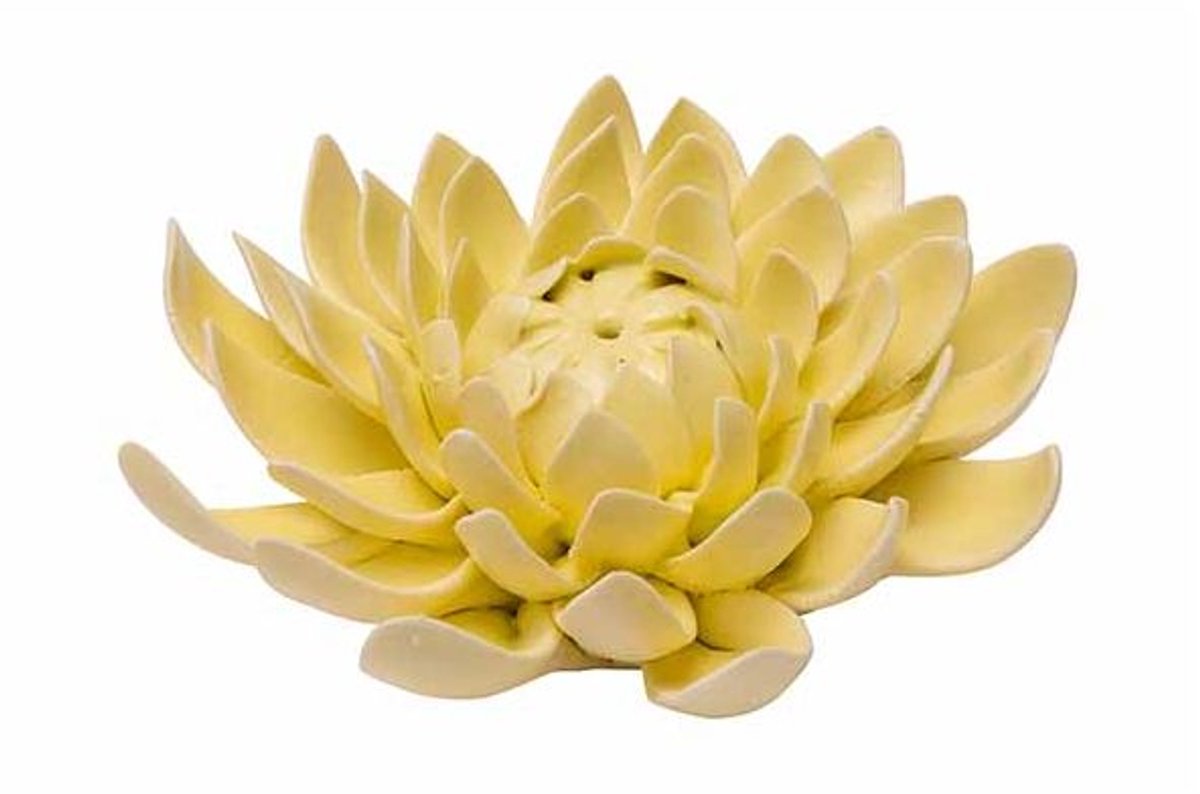 Bloem Flower Geel 6,5x6,5xh3,5cm Porsele In