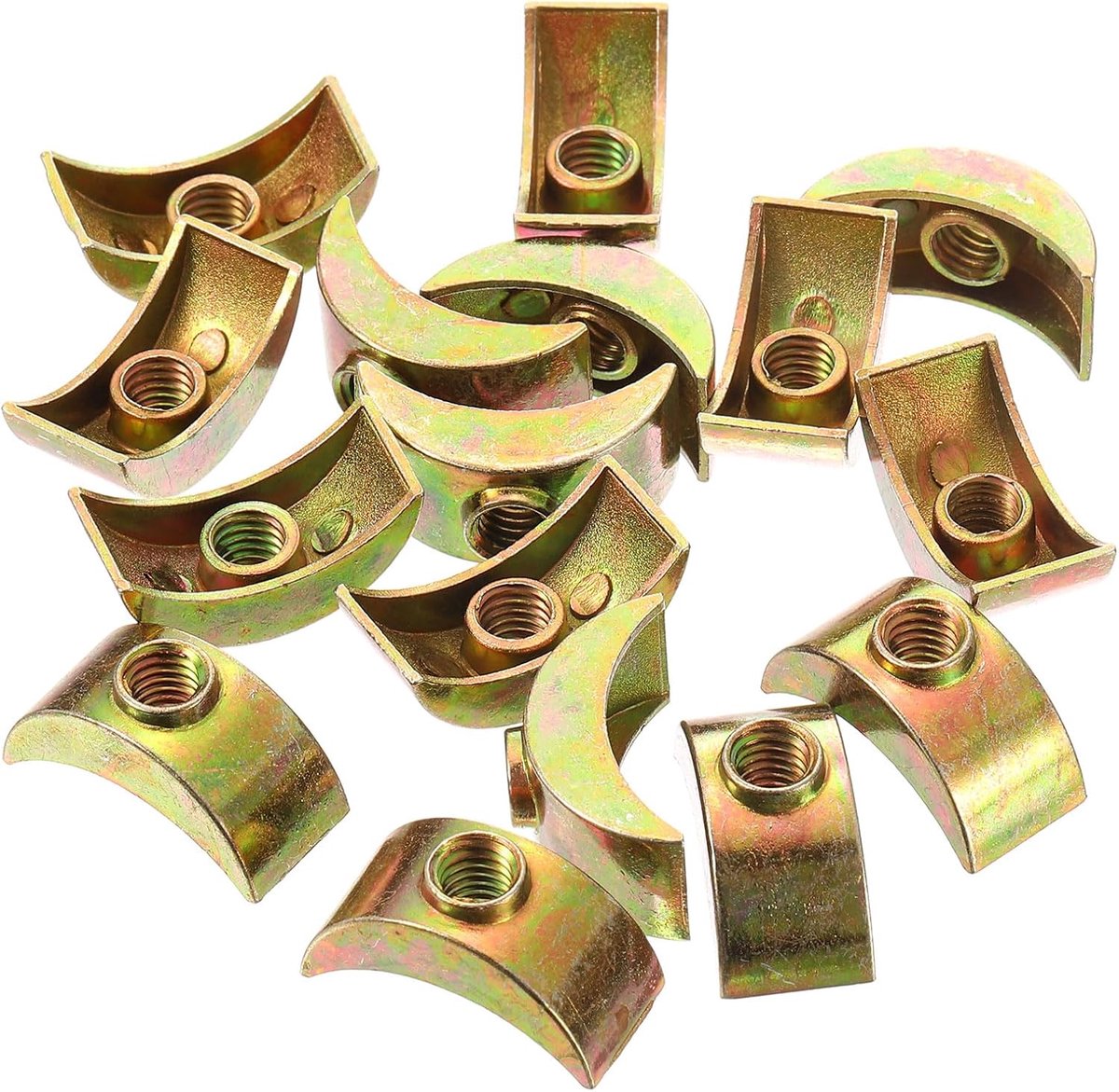 16 stuks M6 halve maanmoeren sluitringen, zinklegering buitendraad borgring, afstandhouderverbinder-hardware-beslag, brons