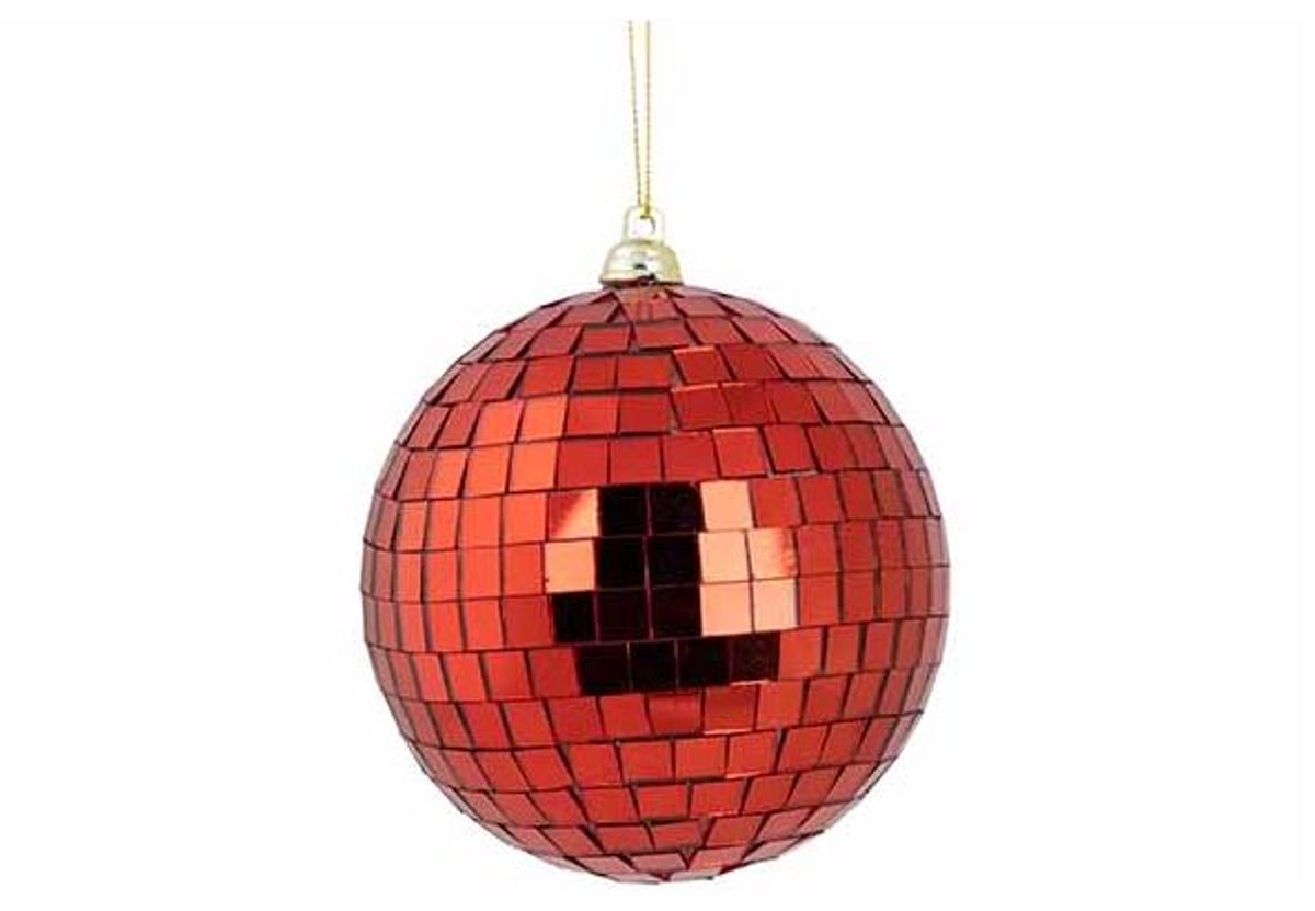 Bal Disco Rood 10x10xh10cm Kunststof