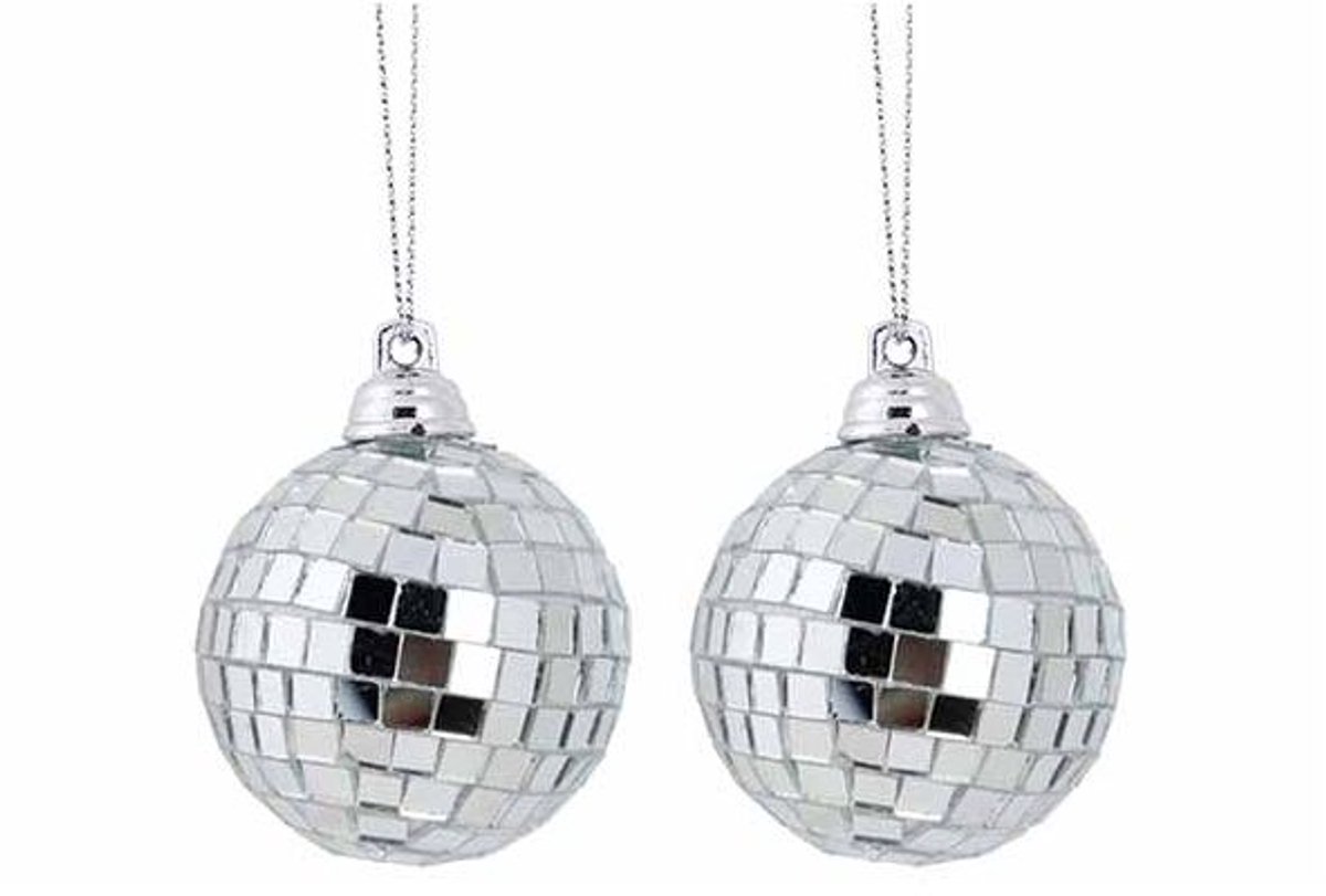 Bal Disco Zilver 7x7xh7cm Kunststof