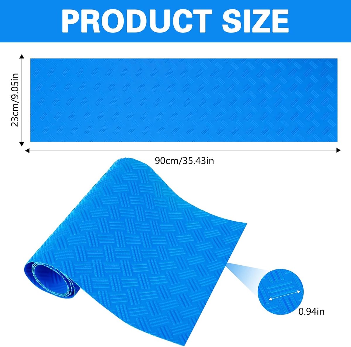 23 x 90 cm, antislipmat, zwembadbeschermingsmat voor zwembadladders, antislip laddermat voor zwembaden, blauwe zwemladdermat, zwembadonderlegger voor trappen, ladders, trapladder