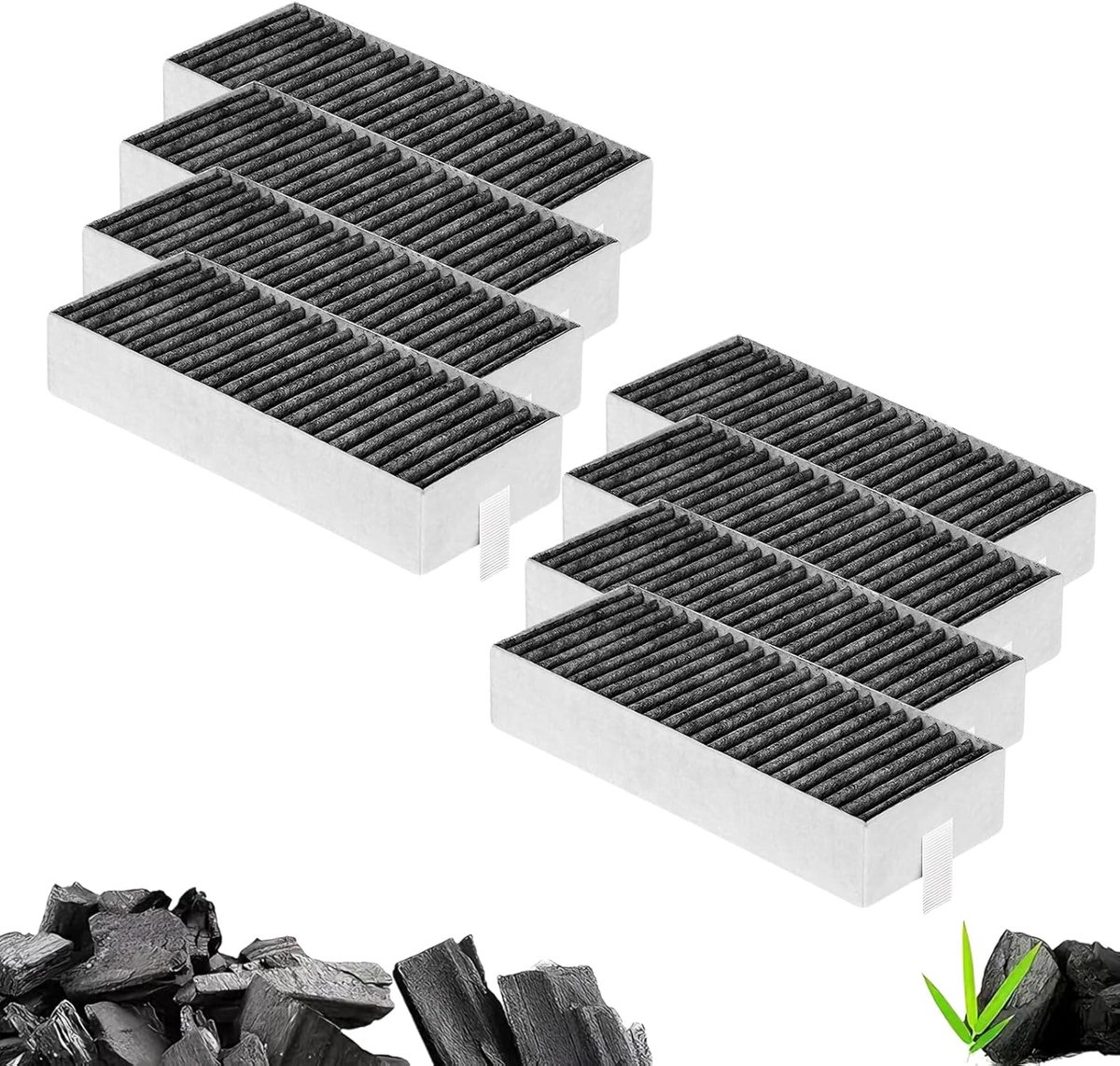 Koolstoffilter van 8 Stuks, Filter voor Recirculatie Luchtvervanging, Compatibel met Bosch HEZ9VRCR0, Siemens HZ9VRCR0, Neff Z821VR0, Gaggenau CA282111, Constructa CZ9VRCR0 (8)