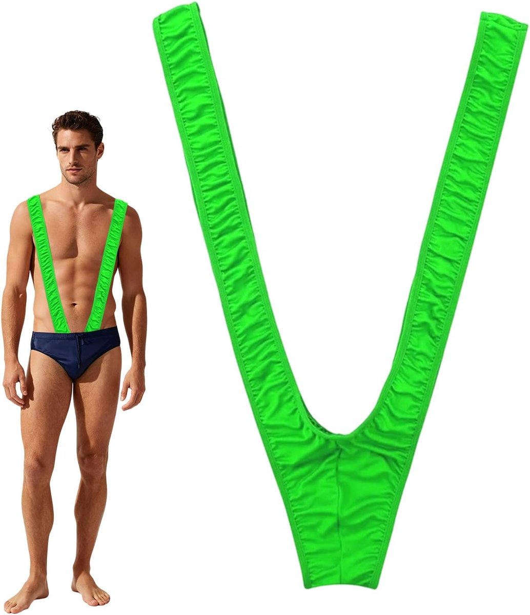 Borat Tanga voor heren, sexy ondergoed, V-sling, stretch, bodysuit, string, bodysuit, ondergoed, bandjes, zwemmen, lage taille, G-string, Kerstmis, grappige lingerie voor Kerstmis