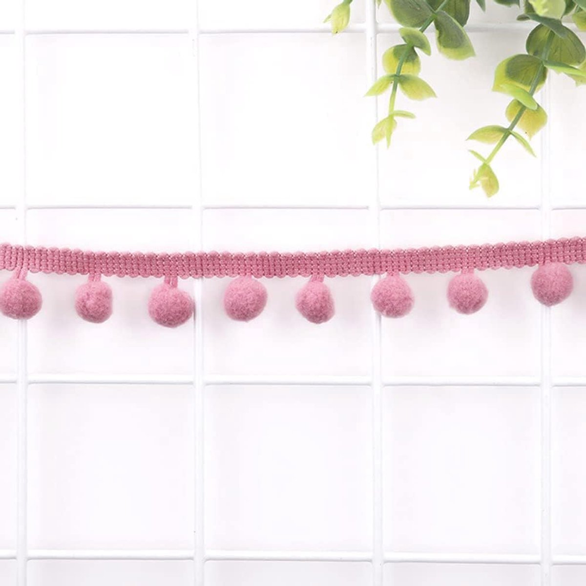 5 yards 12 mm pompons boord om te knutselen, decoratielint met pompons, pompons, franjeboord, sierband, decoratieve rand, naai-accessoires voor doe-het-zelf knutselen, kledingstukken, kostuums