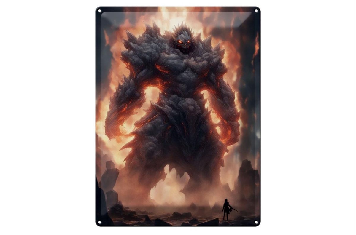 Blechschild 20x30cm Erwachter Feuer Fluchgeist