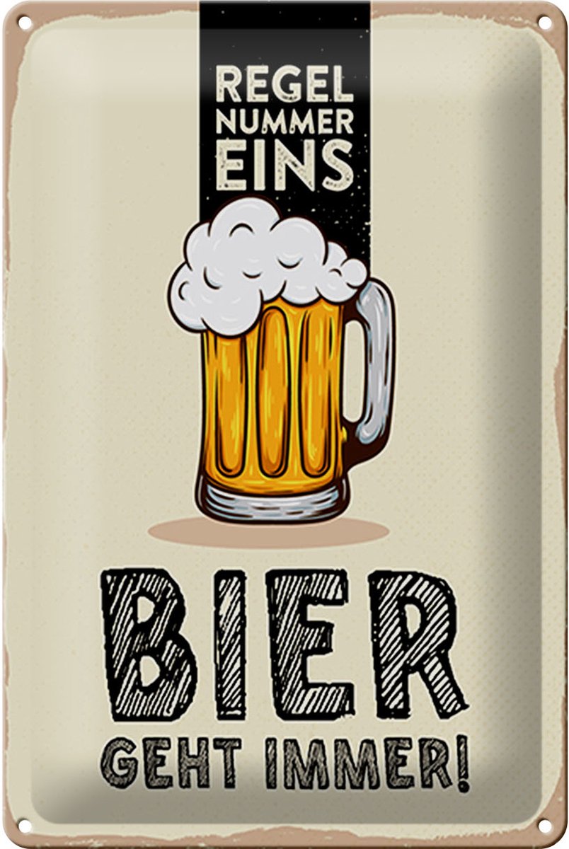 Blechschild 20x30cm Regel Nummer eins Bier geht immer