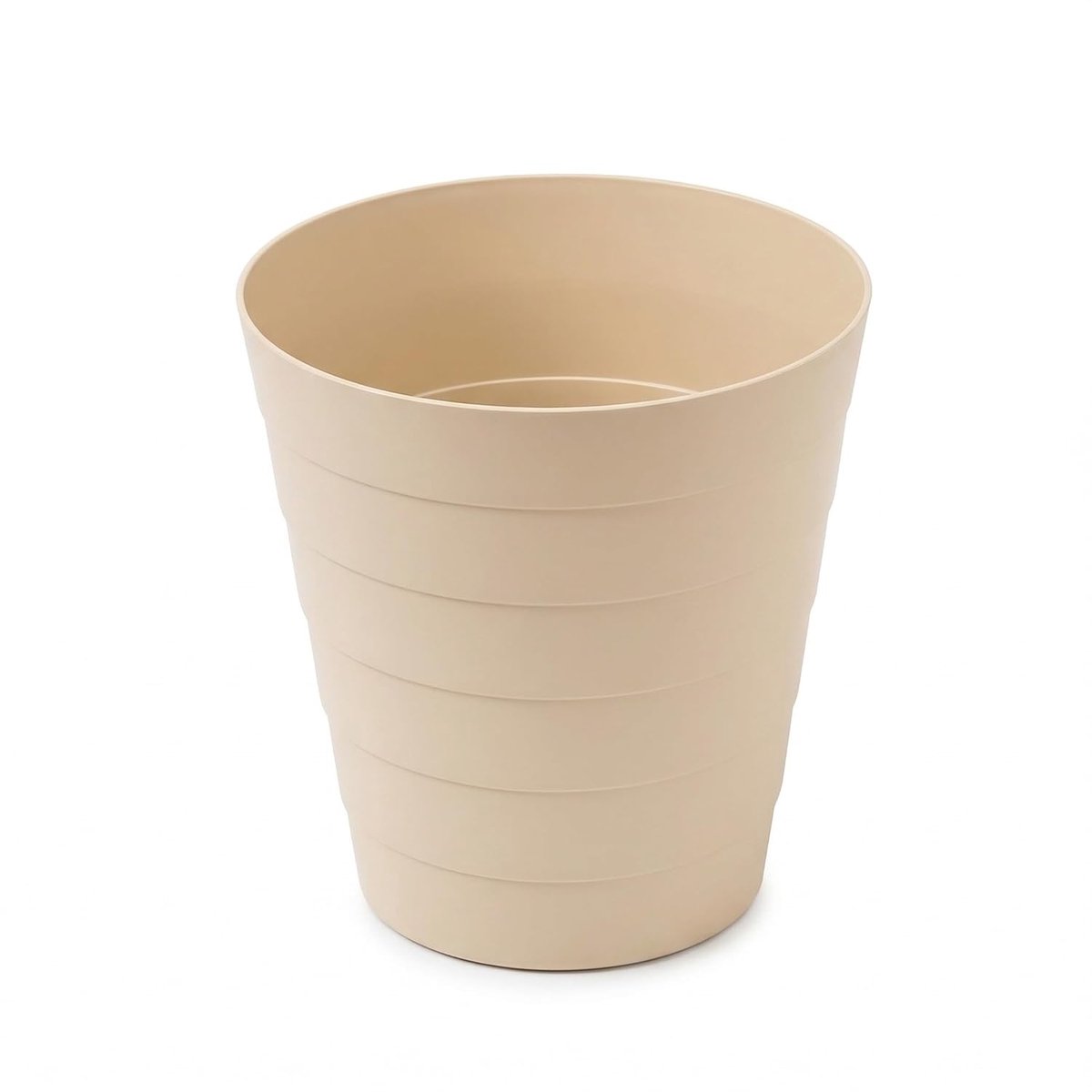 Afvalemmer 25 cm - Beige kunststof - Compact design - Ideaal voor kinderkamer en kantoor - ShopVlot