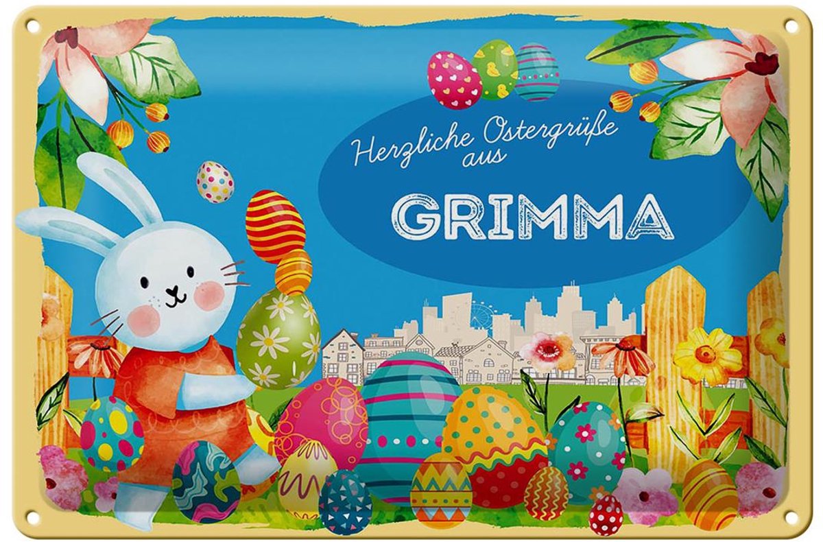 Blechschild Ostern Ostergrüße 30x20cm GRIMMA