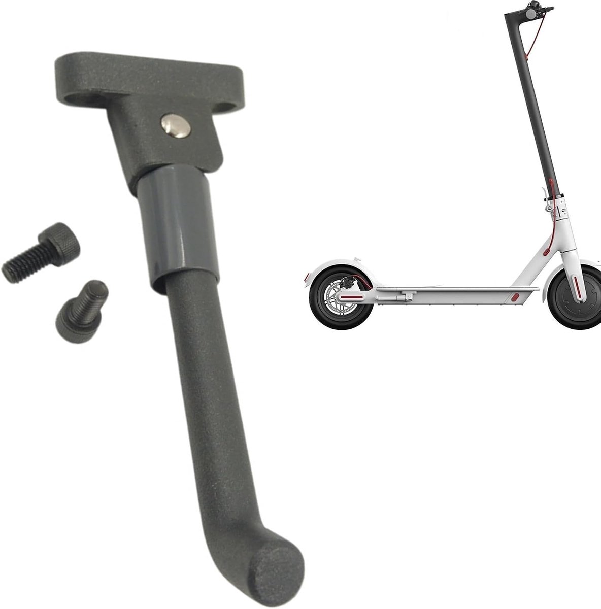 scooter zijstandaard reserveonderdeel, verstelbaar ontwerp, versterkte metalen constructie, compatibel met elektrische scootermodellen, met montagemateriaal