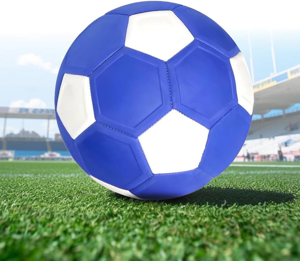 Eva-rubber, Swerve voetbal, maat 4, flexibele voetbal voor jongeren en volwassenen, training, binnen en buiten, blauw