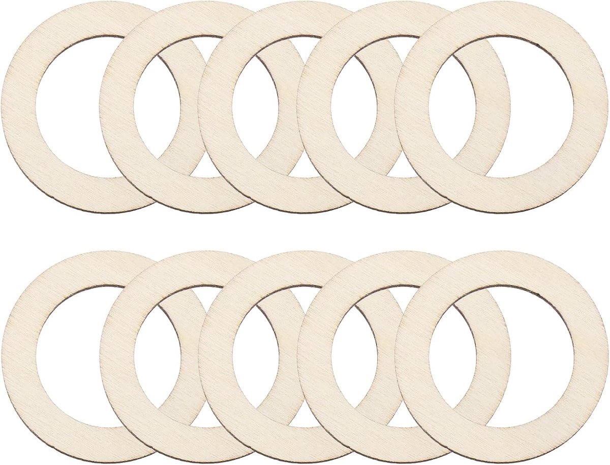 Onafgewerkte houten ringen, 1,2 inch, natuurlijke houten ringen, cirkel, platte ronde vorm, ornamenten, houten schijven voor lijsten, doe-het-zelf knutselprojecten, schilderen, wooncultuur