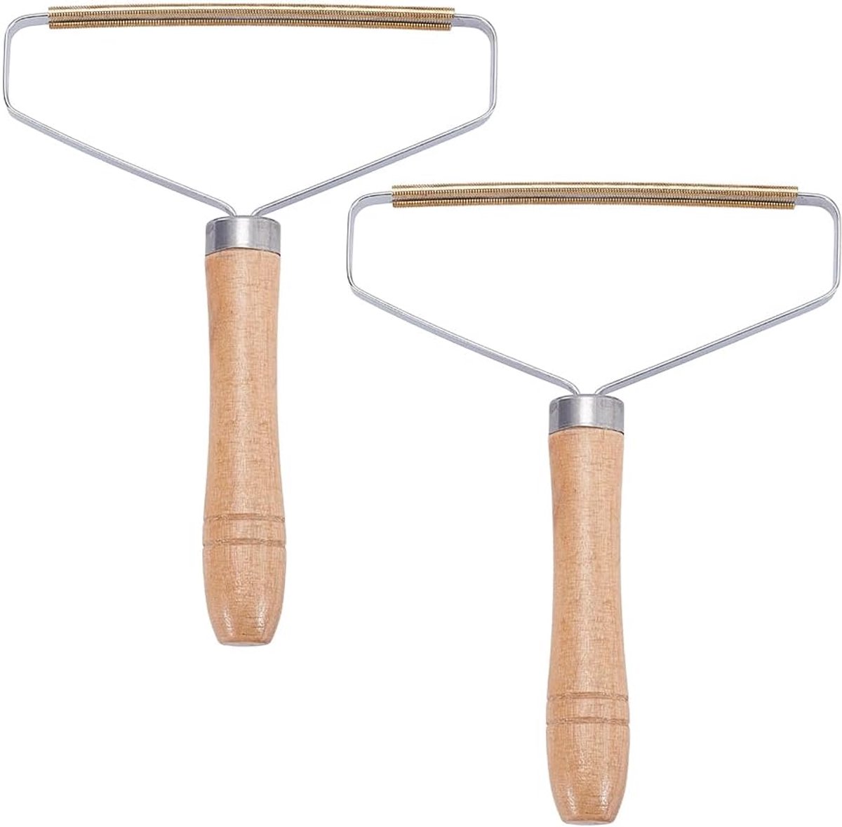 2 Stuks Wol Persen Mat Schoonmaakgereedschap Pluisverwijderaar Voor Quilten Stof Scheerapparaat Met Houten Handvat Voor Meubels Tapijt Hark Borstel Voor Huisdier Ontharing Tool