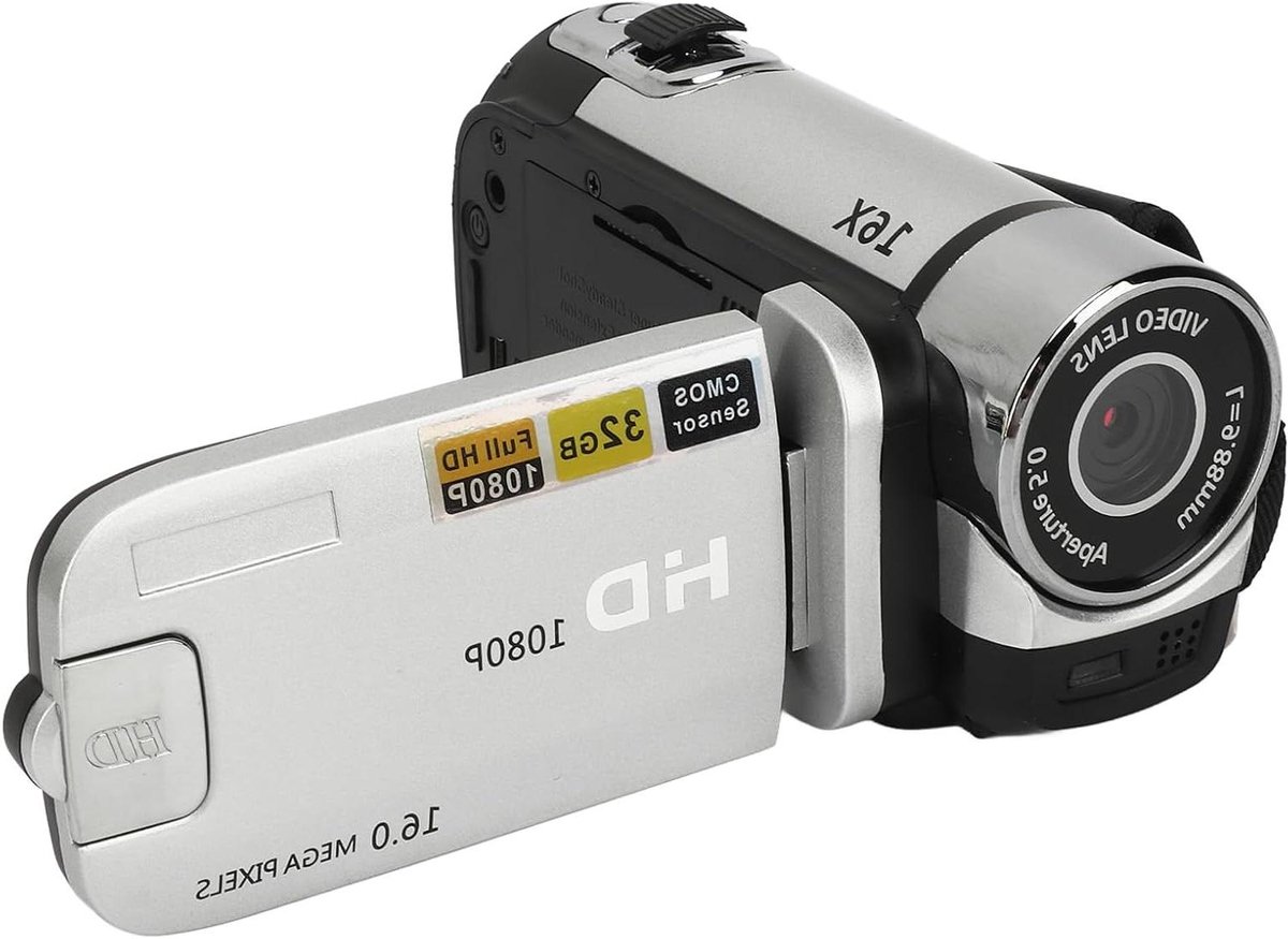 Digitale Videocamera - Camcorder Vlogger - Video Opnemen - Met Invullicht - 24 Inch Scherm - Zwart