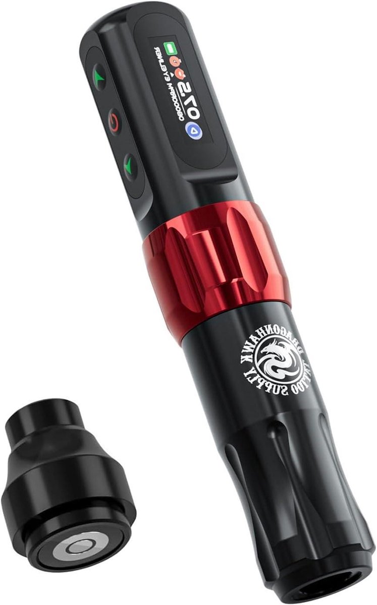 Draadloze Tattoo Pen - Tattoo Machine PMU Pen - Permanente Make-up - Ultra Stil Lichtgewicht - 2.8mm Slag - Rood
