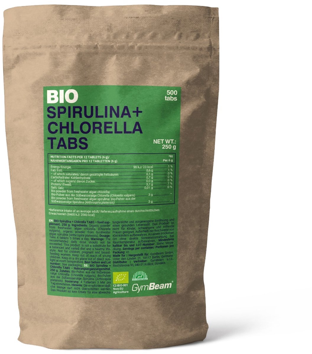 GymBeam BIO Spirulina + Chlorella TABS 500 tab