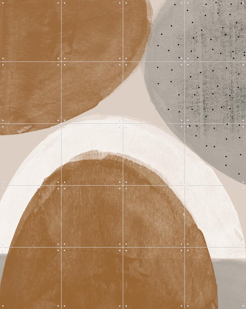 IXXI Earthy Shapes Harmony, The Miuus Studio & Various - 80 x 100 cm - Gratis ophangtool - Grote wanddecoratie en posters - Kwaststreken, Modern